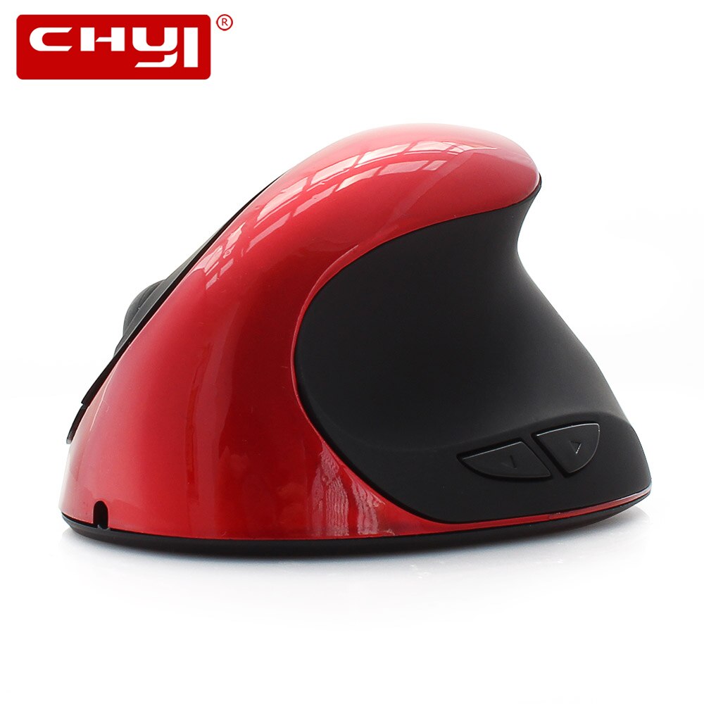 Ergonomic Vertical Mouse 2.4Ghz Wireless Gaming Mouse Rechargeable 1600DPI Adjustable Optical Mice Wrist Healing For Computer PC: Red without Pad