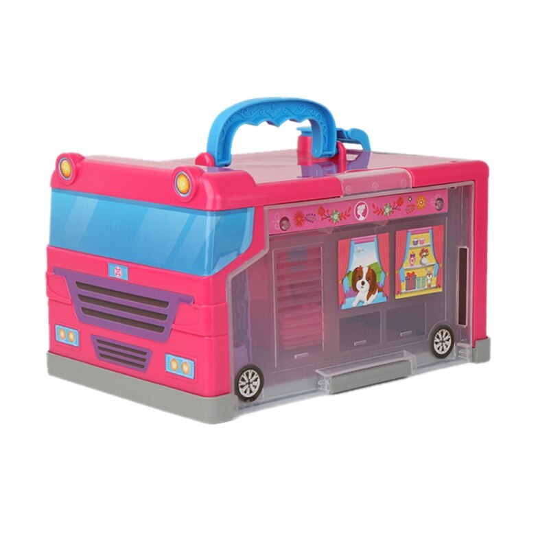 20PCS Children Play House Storage House Travel Bus Portable Storage Box Girl Toy