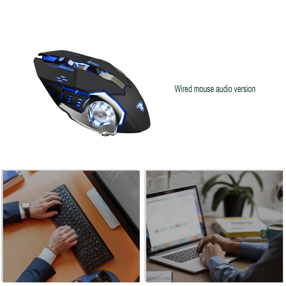 Gamer Gaming Mouse 3200DPI Adjustable Wired Optical LED Computer Mice USB Cable Silent Mouse for laptop PC