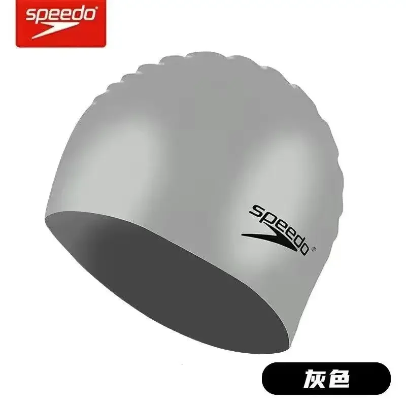 Speedo-badekappe, wasserdicht, für damen und herren, auch für langes haar, vergrößerte wasserdichte silikon-badekappe