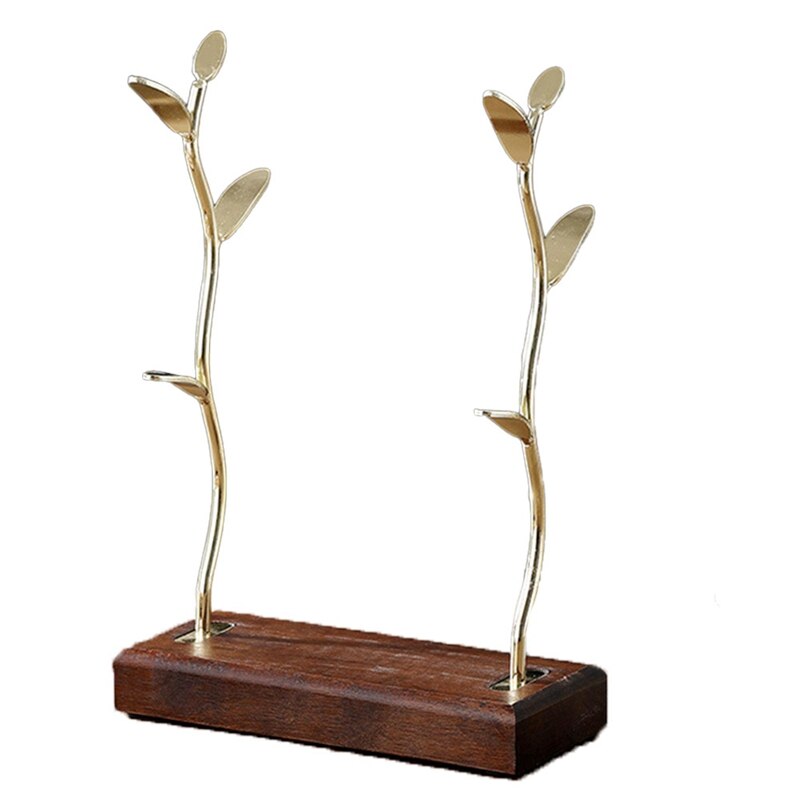 Soporte de madera con forma de árbol para taza de café, estante de drenaje de almacenamiento colgante para cocina, organizador de joyería, decoración: Azul cielo