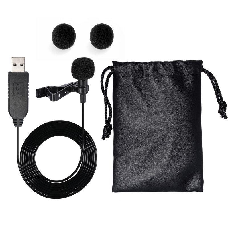 Kuulee Stijl USB Microfoon Lavalier Clip-on Omnidirectionele Condensator Mini Mic voor Laptop PC MacBook Telefoon Iphone Android: Default Title