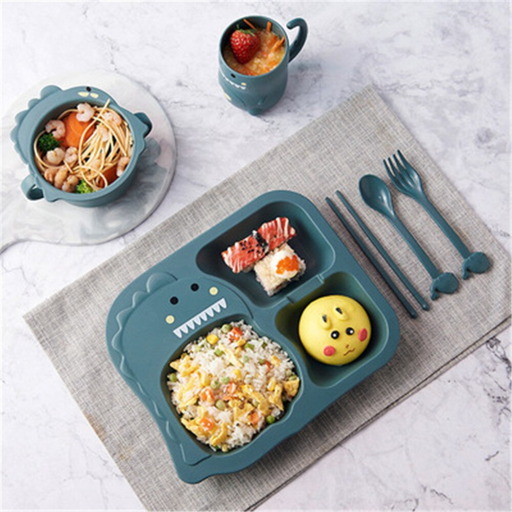 Plato de silicona de dinosaurio para bebé, vajilla de silicona para niños, plato antideslizante, tazón de alimentación de bebé sin BPA, antideslizante
