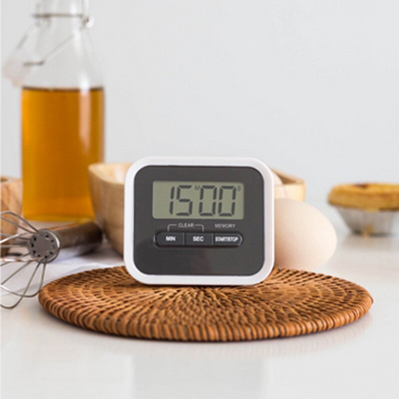 Large LCD Digital Screen Kitchen Timer Square Cooking Count Up Countdown Loud Alarm Magnet Clock Loud Alarm Kitchen Accessories
