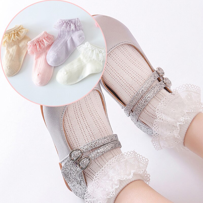 Sunmer Cute Baby Socks Breathable Baby Girl Socks Princess Lace Baby Socks Soft Cotton New Born Toddler Socks Sokken