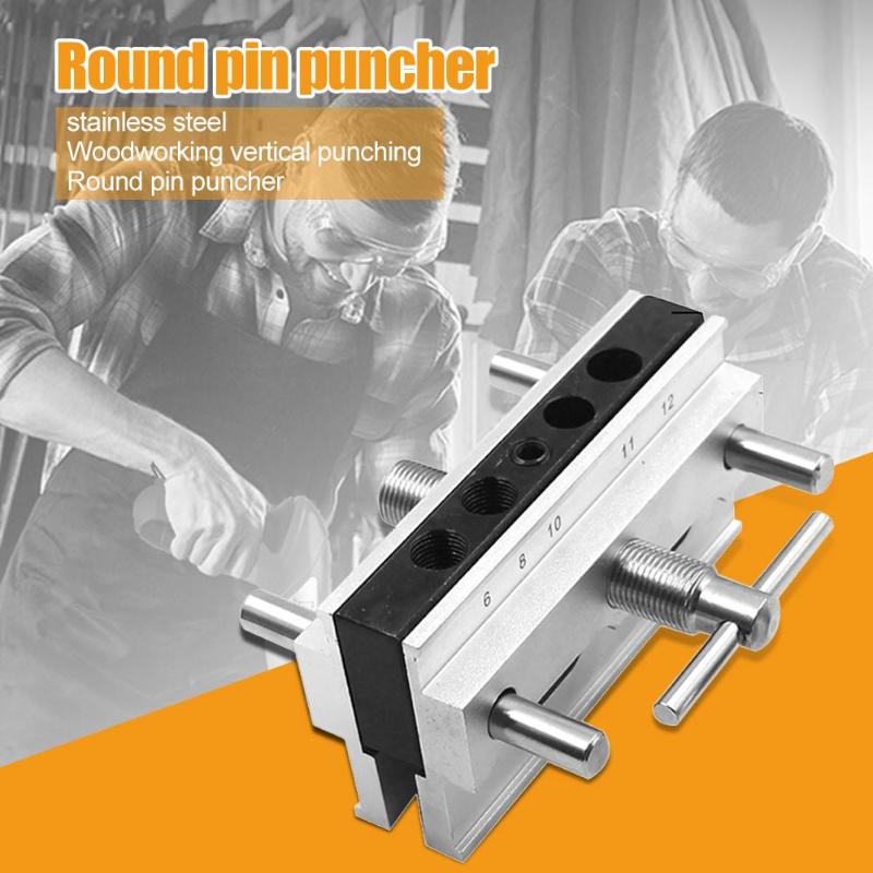 Woodworking Vertical Hole Punch Locator Puncher Doweling Jig Drill Guide Straight Hole Locator Stainless Punch Round Pin Punch