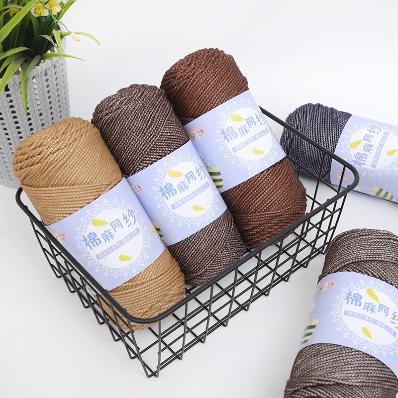 2MM Hollow Knitted Crochet Yarns For DIY Handbag Basket Purse Cushion Nylon Cord Polyester Thread Round Rope Line Woven for