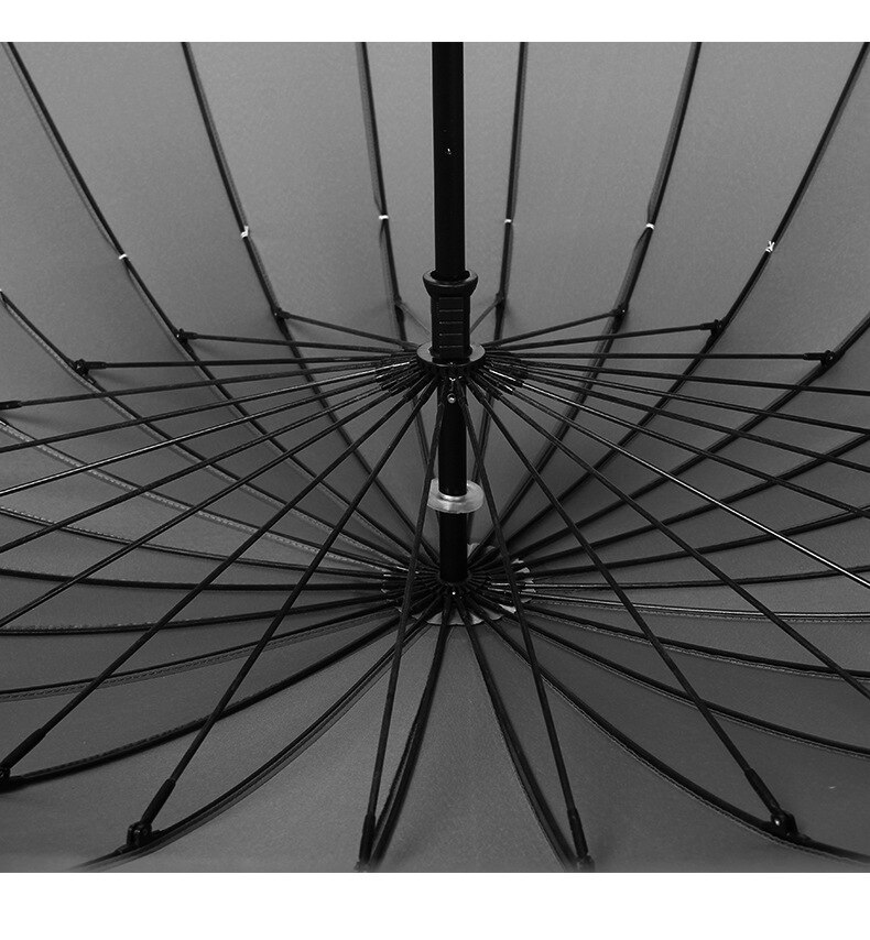 24K Large Umbrella Rain Women Men GlassFiber Umbrella Strong Windproof Wooden Handle Women Paraguas Parasol