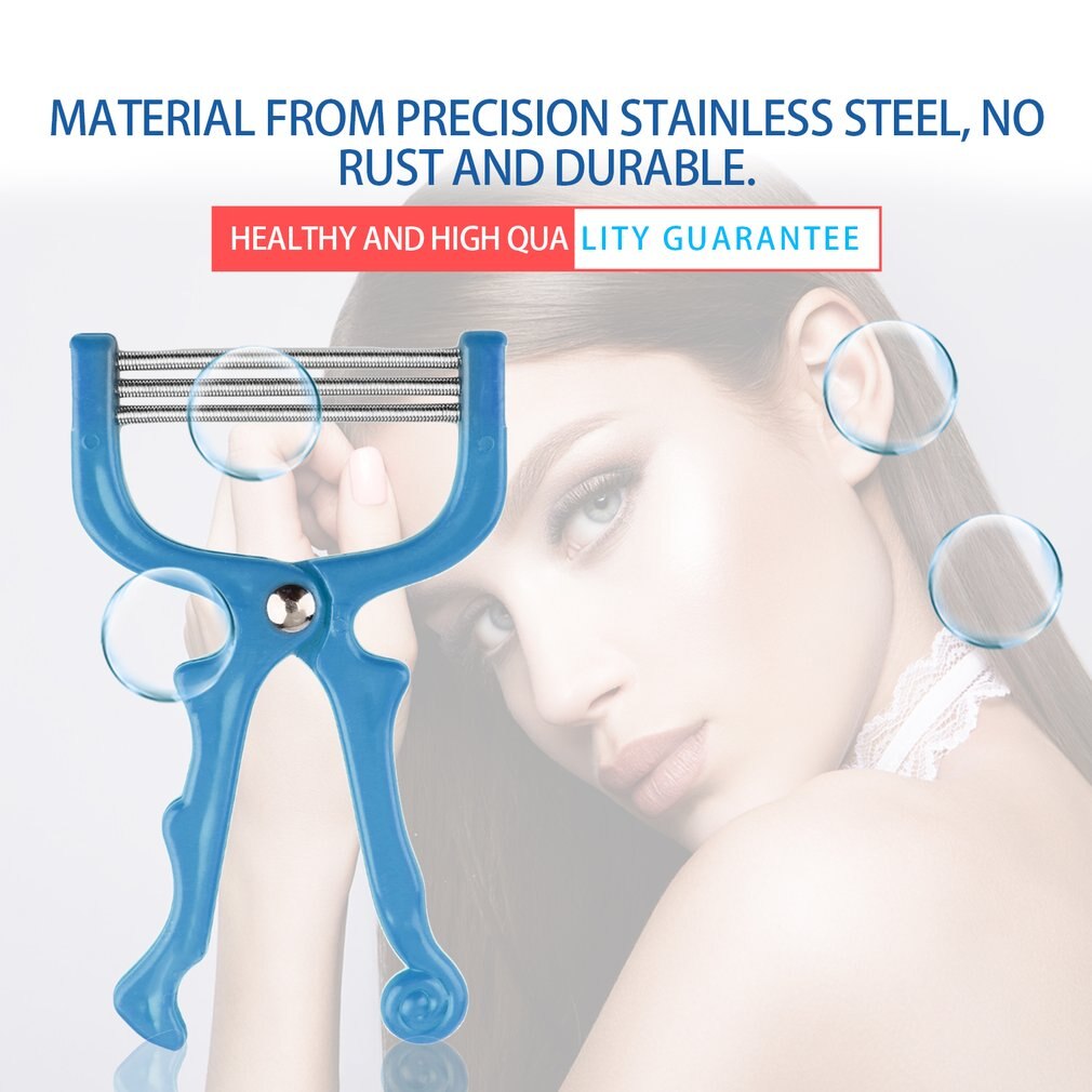 Stainless Steel Facial Hair Remover Face Roller Hair Removal Spring Facial Handheld Threading Beauty Epilator Tool