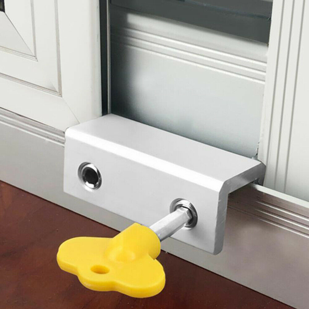 Doors and Windows Track Restrictor Aluminum Door Safe Sliding Window Catch Children Security Sash Lock