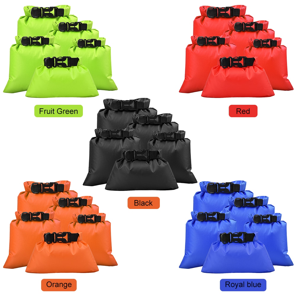 5 Pcs Outdoor Waterproof Storage Bags Dry Sacks Smartphone Camera Storage Bags for Drifting Water Sports Survival Tool