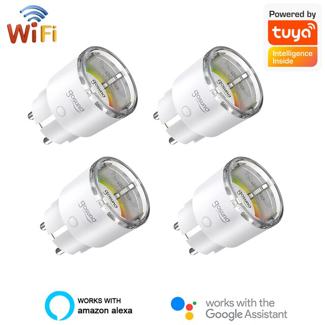 Tuya Gosund – prise intelligente WiFi, adaptateur ue 10A 220V, télécommande vocale sans fil, moniteur d&#39;alimentation, minuterie, pour Alexa Google Home