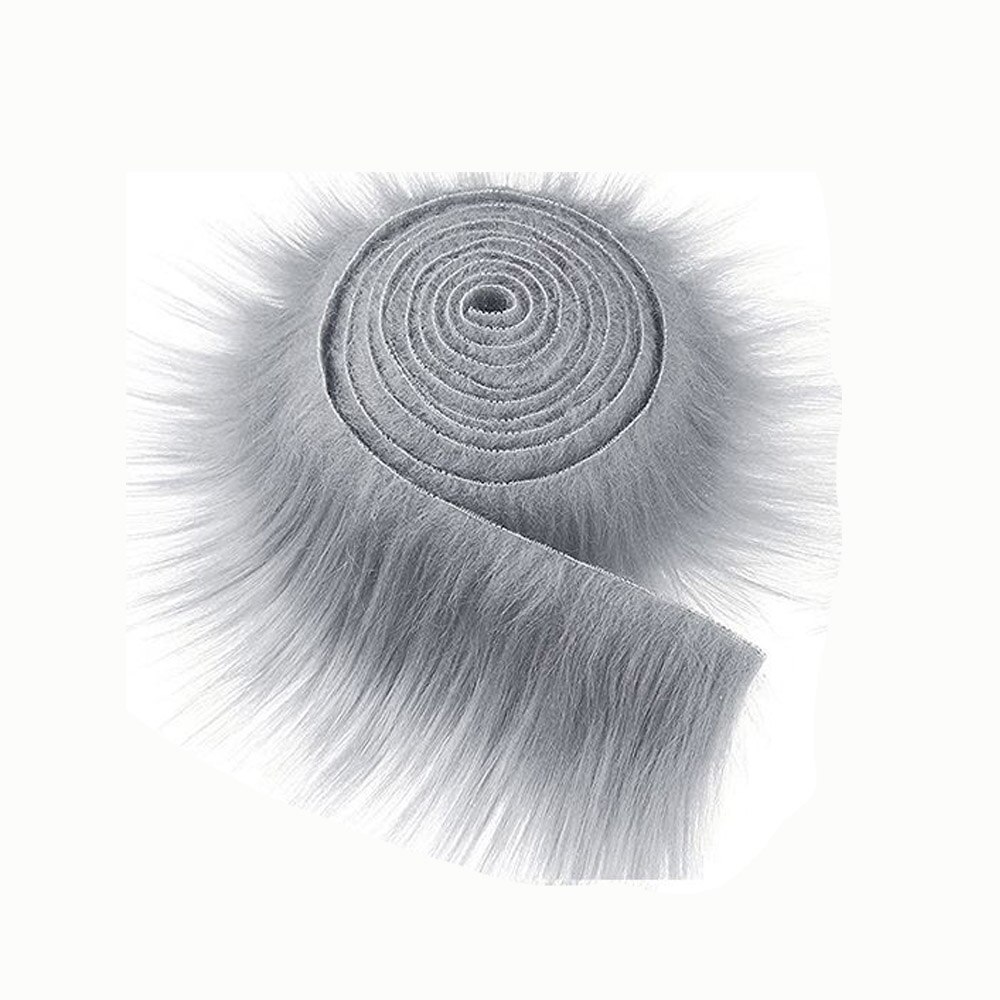 1.5M Faux Fur Ribbon Tapes DIY Apparel Sewing Fluffy Trim Trimming Fabric Home Sewing Costume Plush Stripe Collar Cap Cuff Decor: Light grey