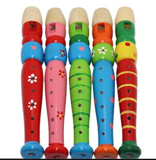1pc kurze holzflöten für kinder, klanginstrumente für die frühe musikalische entwicklung, typ 6-, blockflöte, holzblasinstrumente