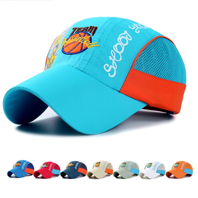 Zomer Snel Droog Kinderen Sport Baseball Netto Cap Cartoon Basketbal Printting Netto Cap Kids Student Camping Hoed Jongens Meisjes Zonnehoed