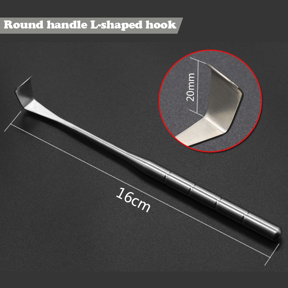 Nose shaping hook L-shaped right angle pull hook mandibular angle double head pull: Silver