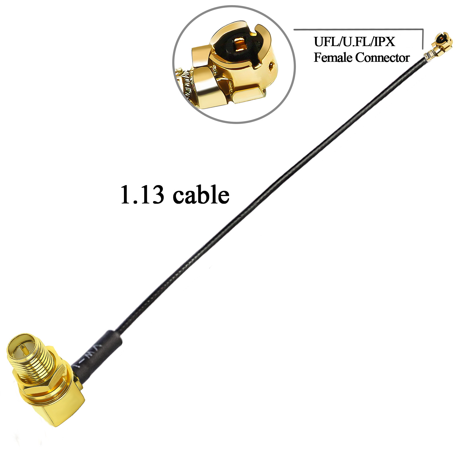 Cable IPX 1,13 conector hembra SMA a UFL/U.FL/IPX/Cable de baja pérdida IPX a (RP) Cable de extensión de antena WiFi SMA Pigtail: Multicolor / 10P