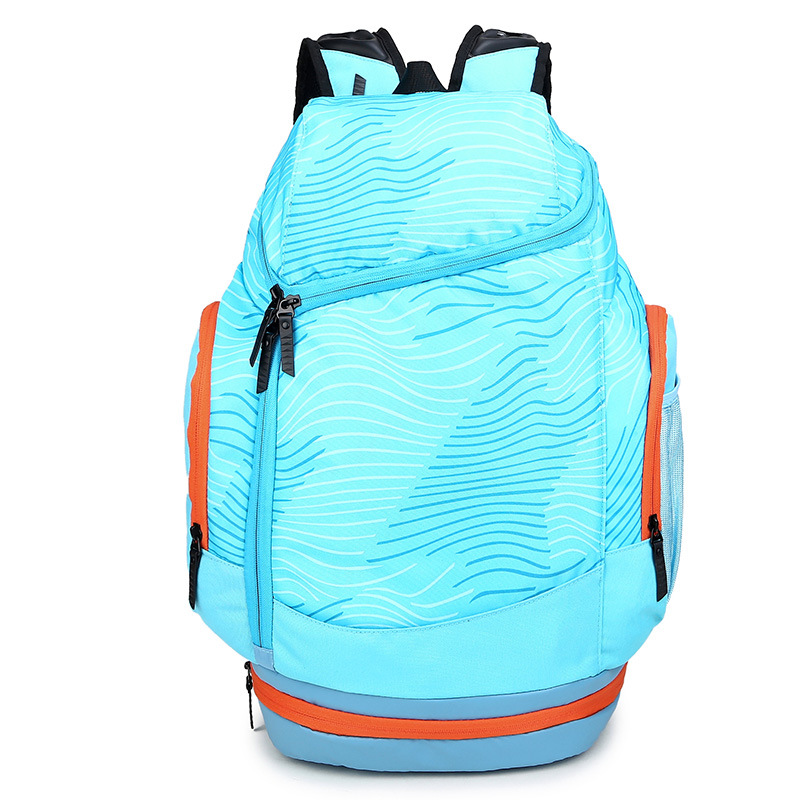 Mochila de hombro para deportes de gimnasio, mochila de baloncesto, mochilas escolares para adolescentes, mochila de balones de fútbol, bolsa para portátil, bolsa de red de fútbol para Fitness: Blue