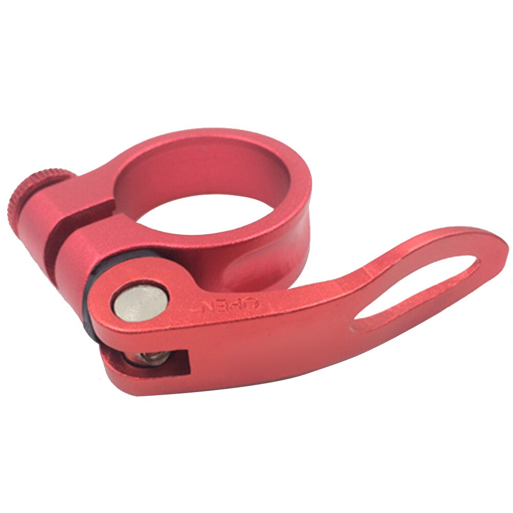 Reserve eenvoudig te installeren fiets herbruikbare duurzame zadelpenklem aluminiumlegering accessoires lichtgewicht snelspanner vervanging: Rood 34.9mm