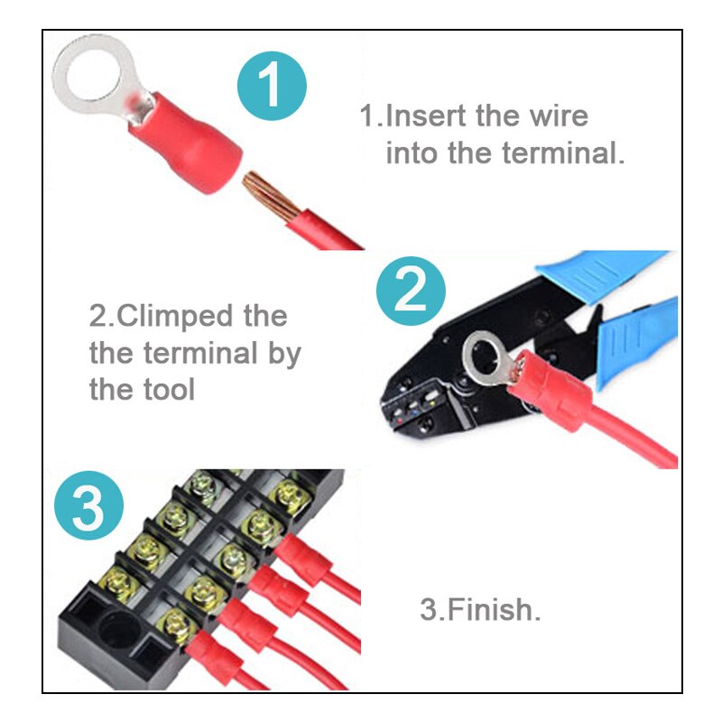 Koude Terminal 100 Stks/zak Elektrische Pre-Geïsoleerde Draad Kabel Crimp Connector 1.5-2.5mm ² AWG16-14 RV2 Serie End adereindhulzen