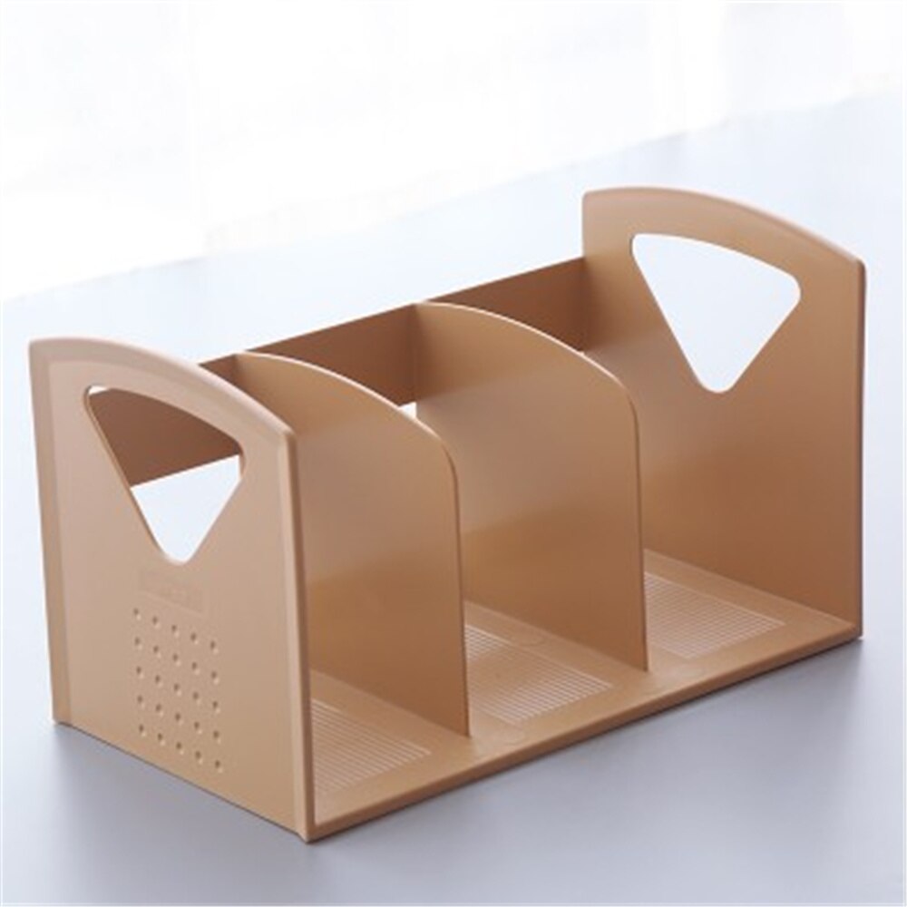 One Piece Plastic Bookends Book Hold Office Supplies: brown