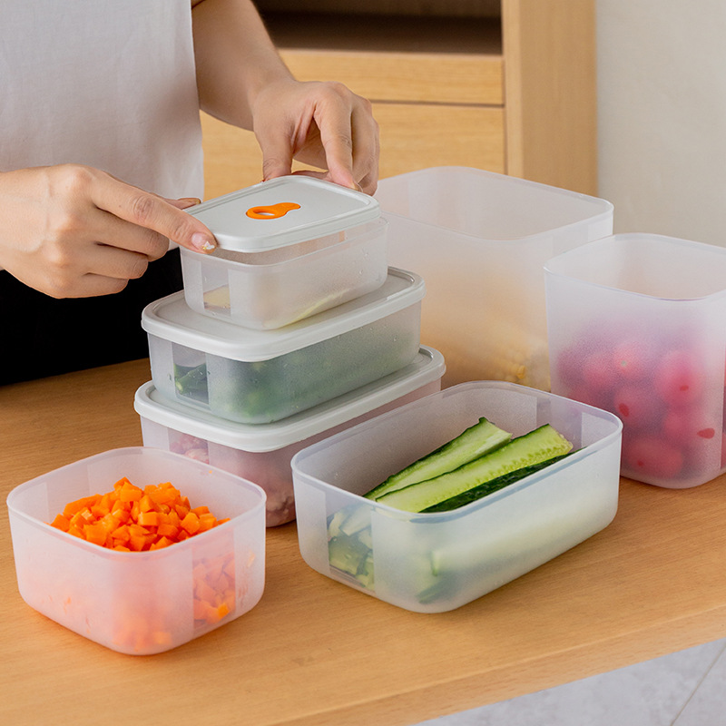 Refrigerator Sealed Fresh-Keeping Box Fruit Meat Freezing Organizer Cans Kitchen Plastic Food Storage Case Container Lunch Box