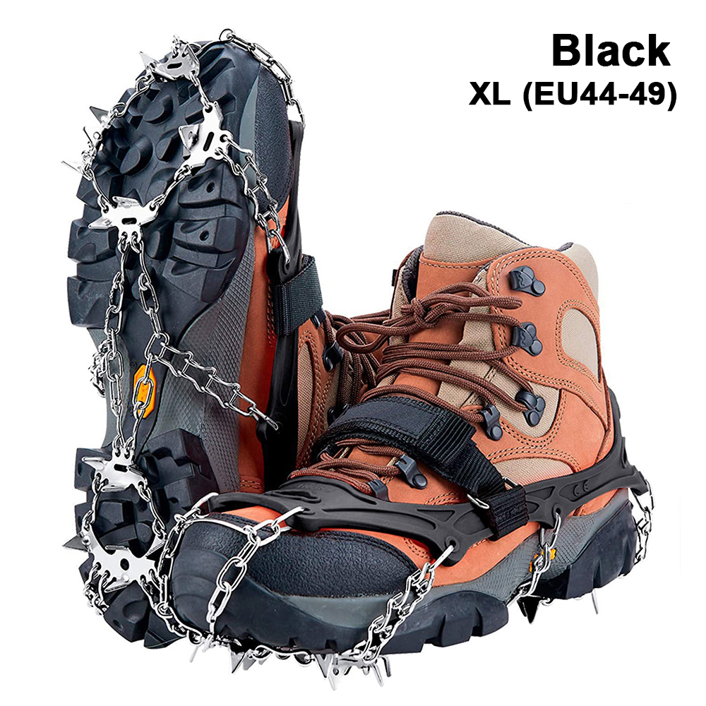 Steigeisen-Schuhe, 19-Spikes, Eis- und Schneegreifer-Schuhe, Camping, rutschfest, Klettern, Schutz zum Joggen, Gehen, Wandern auf Schnee, Eis: Blau