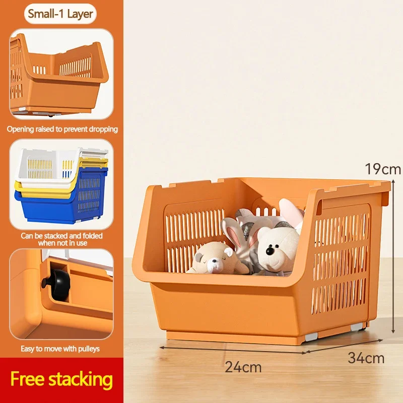 HOShelves-mir de rangement empilable à roulettes, grande capacité, stockage de légumes et de fruits, stockage de jouets multicouches T1: YELLOW