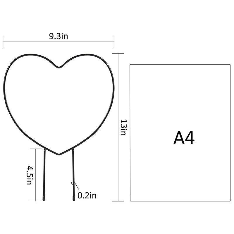 4 Packs Van 13-Inch Hartvormige Plant Ondersteuning Frames Voor Home Tuin Balkon Paddock, ingemaakte Wijnstok Decoratie