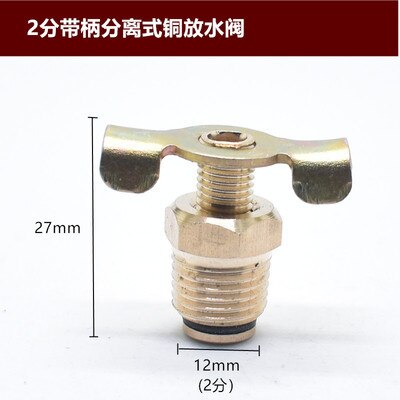 Air Compressor Koper Drain Aftapkraan Drain Plug 1 / 4 3 / 8 1 / 2 Specificatie Is compleet: Ivoor