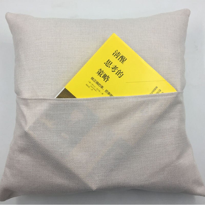 5pcs/lot Blank Sublimation linen Pillowcase With Pocket For Sublimation INK Print DIY Heat Press Transfer