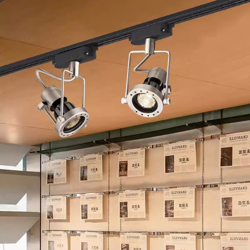 LED-Schienenleuchte Ich bin industriellen Stil, Schienenstrahler, Aluminium, gebürstetes Nickel, Farbe Deckenleuchte, ganzes komplettes einstellen, 3/4 Lichter, Wandwäsche