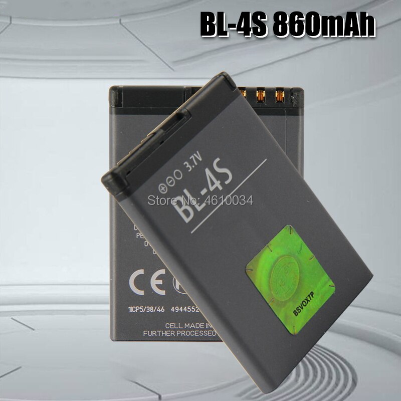 Batería de 4S BL BL-4S de , 860mAh, para Nokia 1006, 2680s, 3600s, 3602S, 6202C, 6208c, 7020, 7100s, 7610, X3-02, 3710f, BL4S