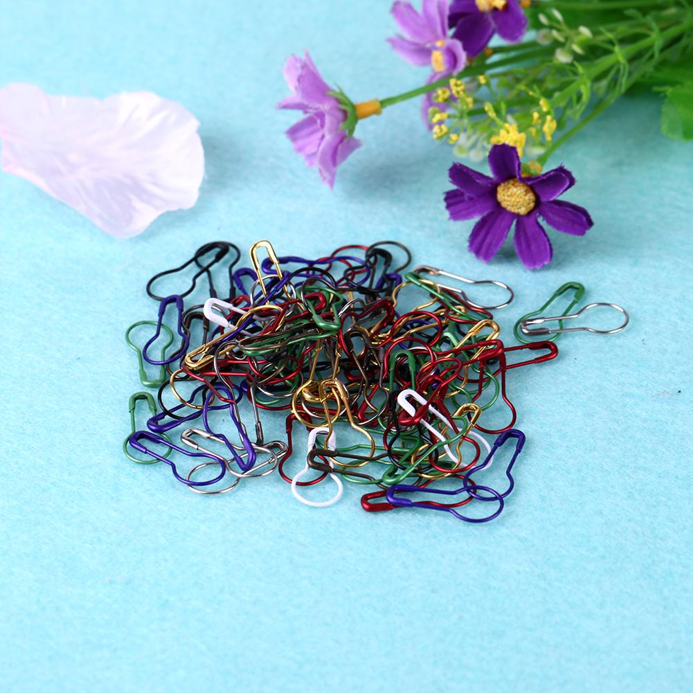 100 Stks/pak Huishoudelijke Artefact Pins Kalebas Vorm Metalen Clips Breien Stitch Marker Tag Pins