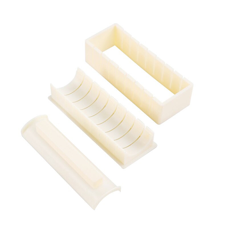 Ustensile de cuisine pour Sushi rapide, rouleau de riz, moule, outils pour rouler la viande végétale, Kit de fabrication de Bento Onigiri Nori, ensemble de cuisson: Round-three-piece