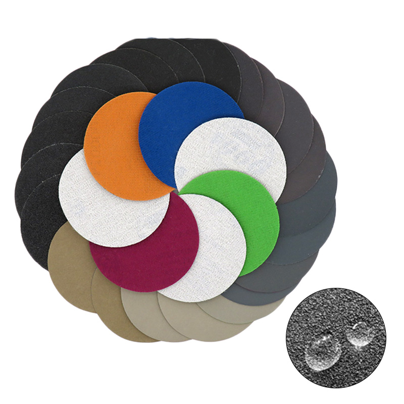 10 pièces papier de verre humide/sec 3 pouces 75MM crochet et boucle carbure de silicium 240-10000 grains disque de ponçage étanche