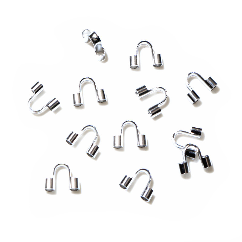 50 stuks roestvrij staal goudkleurige draadbeschermers bewaken beschermers lussen U vorm sluitingen connector voor sieraden maken: 12mm / Black
