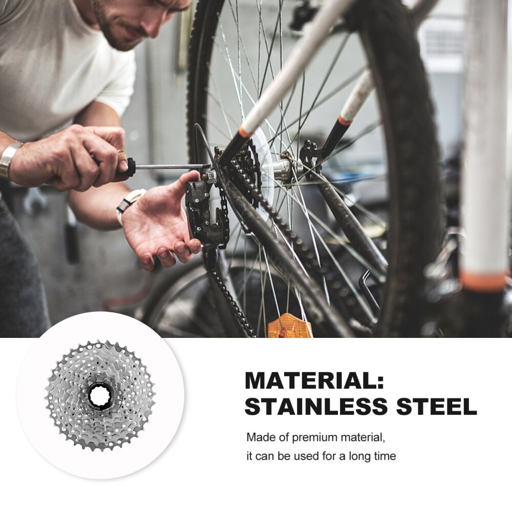 Vitesses 11-36 dents roue libre volant accessoires de vélo durables (argent)