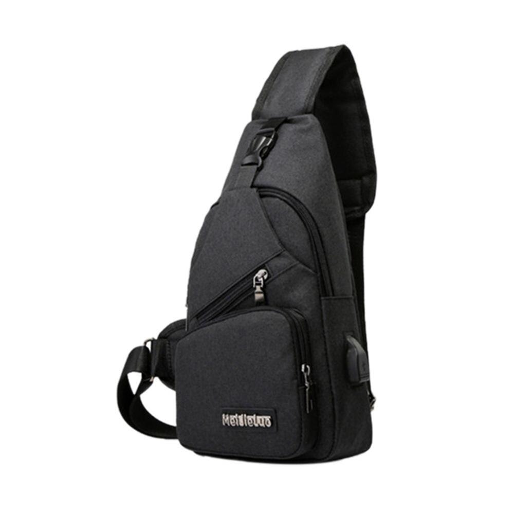 Mannen Canva Bag Pack Reizen Wandelen Cross Body Messenger Schoudertas Sling Borst Pouch: 1