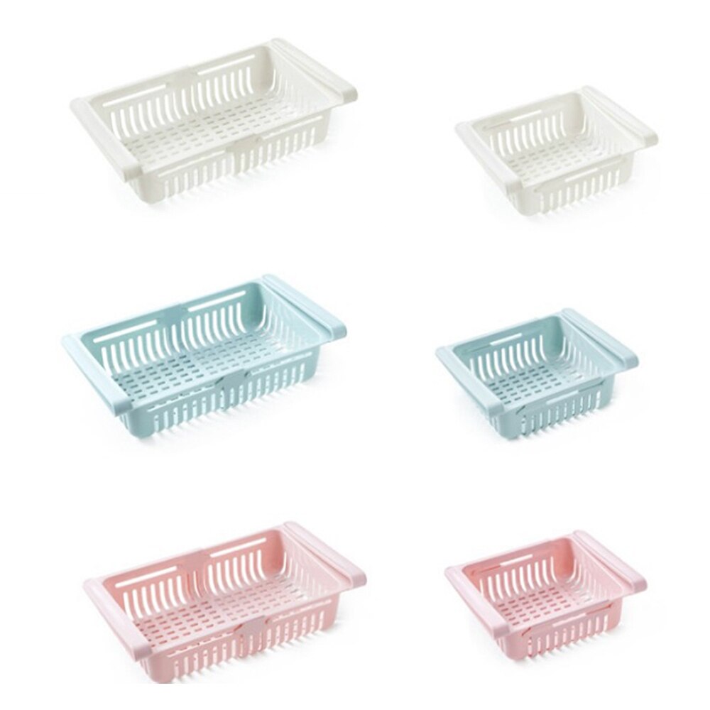 Stretchable Multifunction Kitchen Refrigerator Storage Box Rack Fridge Freezer Shelf Holder Pull-out Drawer Home Organiser