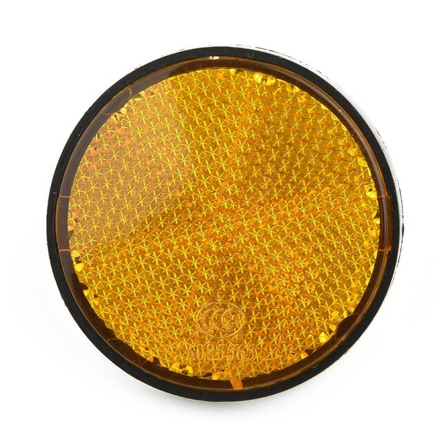 1 pièces Vélo Réflecteur Rond 56mm Vélo Réfléchissant S&#39;attaquer Nuit Sécurité Cyclisme Accessoires Pour Motos, Électro-mobile: Orange