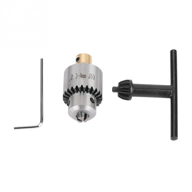 1 Set Mini Drill Chuck Micro 0.3-4mm JTO Taper Mounted Drill Chuck and Wrench with Chuck Key lathe accessories