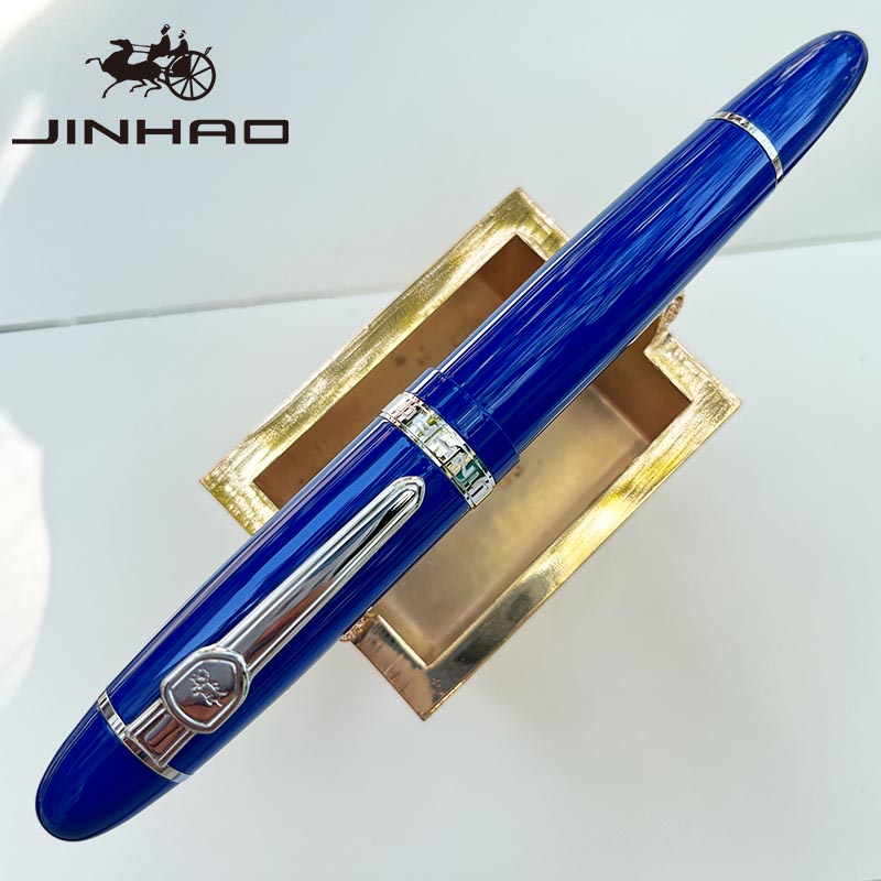 Jinhao 159 Rollerball Pen met grote cilinder en gouden clip Glad schrijven voor relatiegeschenk (zwarte inkt): Sky Blue