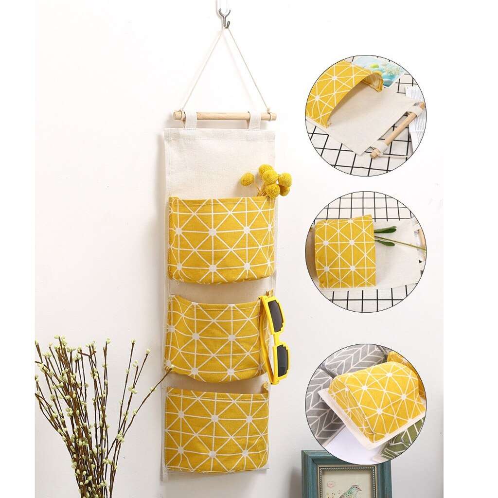 3 kratownica na ścianę wisząca torba robić przechowywania tkaniny Organizer robić suszenia prania pojemnik na zabawki ozdobne kieszenie zaoszczędzić miejsce przechowywanie w domu