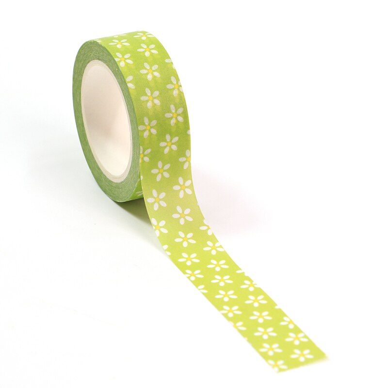 1Pc 15Mm * 10M Happy Easter Dag Groene Kleine Bloemen Bloem Decoratieve Washi Tape Scrapbooking Masking tape Briefpapier
