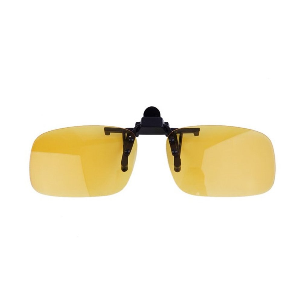 Driving Night Vision Clip-on Flip-up Lens Sunglasses Cool Eyewear Clip On Lens Anti-UV 400 Unisex for Women & Men: yellow
