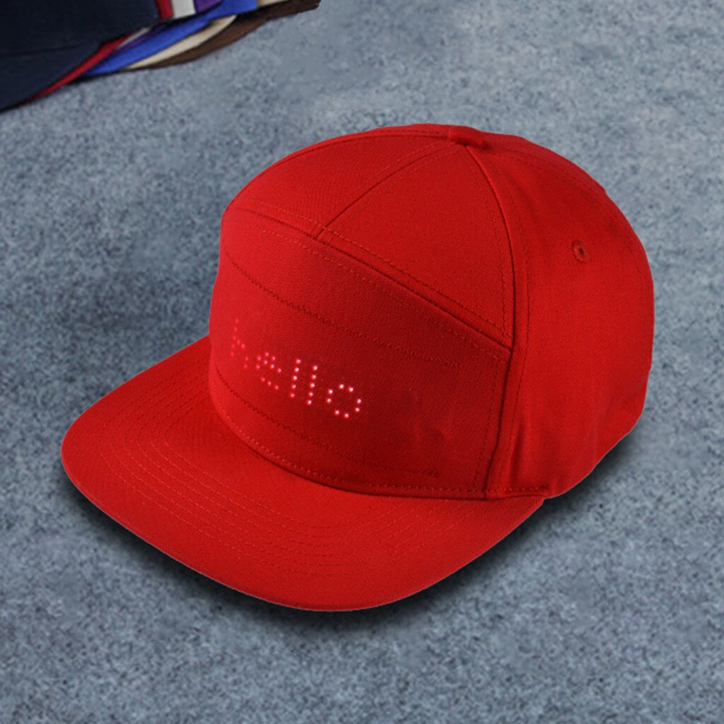 Sombrero de béisbol con pantalla Led para hombre, gorra de béisbol con pantalla Led, estilo Hip Hop, , desfile, Golf, pesca, , Año , # T1G: Red 