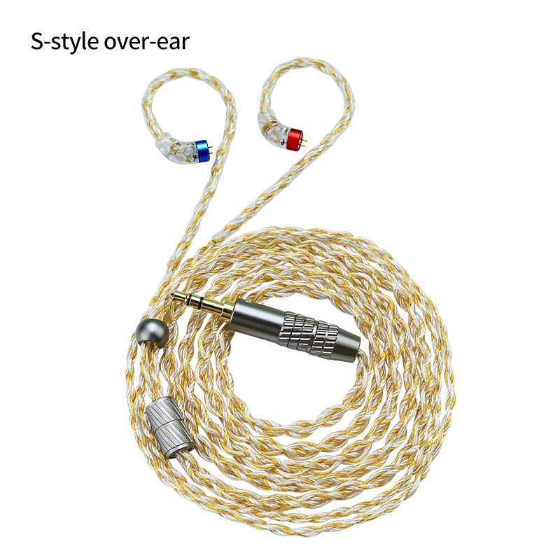 CVJ HBK08 high-specification HiFi silver plated earphone cable 300 core 1.25 length 3.5/4.4 MMCX/2Pin/QDC for Bidong Nightelf: Beige