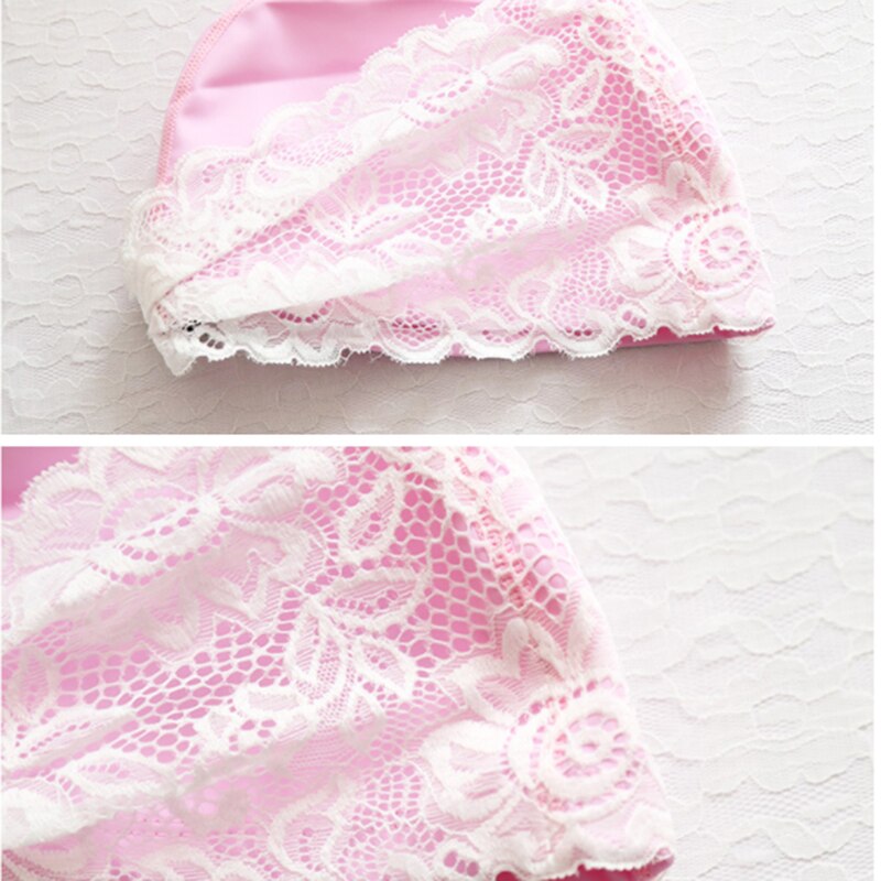 5 kleuren badmutsen waterdicht beschermen oren lang haar sport badmuts pu kant dames badmuts badmuts