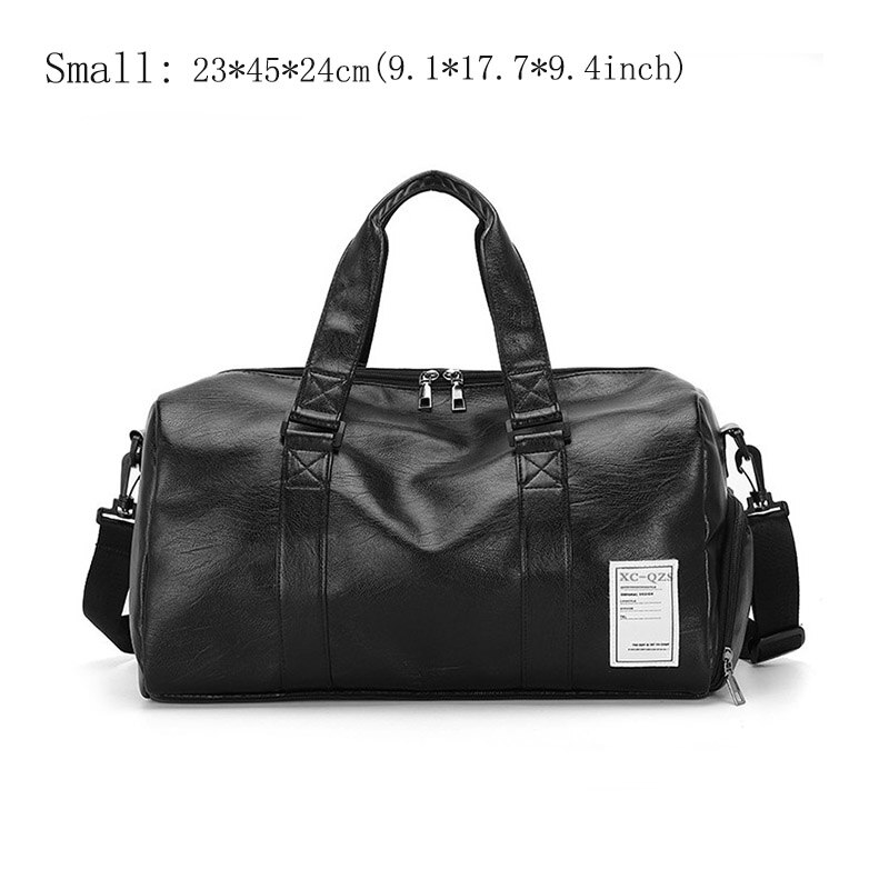 unisex PU Leder Gepäck Tasche Reise Kleidung Lagerung Taschen Reißverschluss Duffle Tasche Große Kapazität Ausbildung Fitness Sport Taschen Mit Schuhe: klein Größe